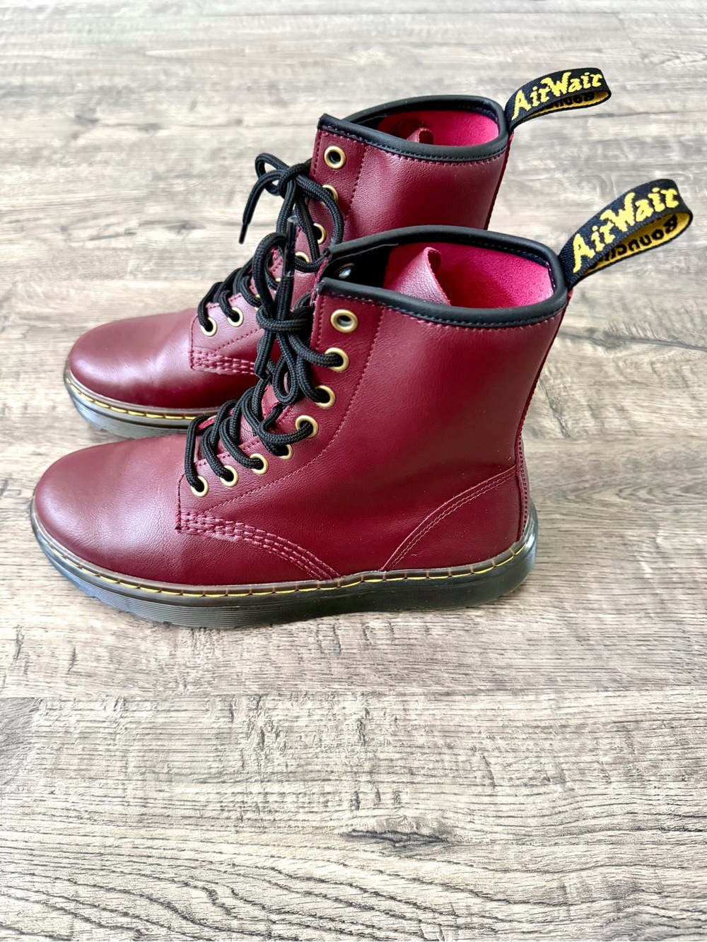 Dr. Martens Zavala Cherry Red Combat Boots Women’s 6 Oxblood - Picture 7 of 9